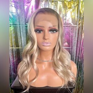 Persephone - 13x4 Lace Front Wig Platinum Blonde Ombre Long Wavy Highlights